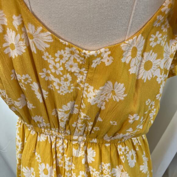 Old Navy Yellow Floral One-Shoulder Midi Dress - Picture 8 of 15